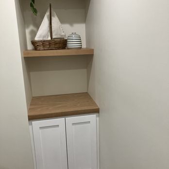 Coastline Timber - Finished cabinet and shelves - Carpenters Near Me