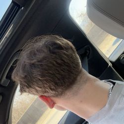 Scout's Barbershop - I mean what kind of a taper fade is this.. it's laughable