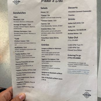 Paolo's Deli - Menu - Italian Near Me - Reno, Nevada Paolo's Deli - Menu - Italian Near Me - Reno, Nevada