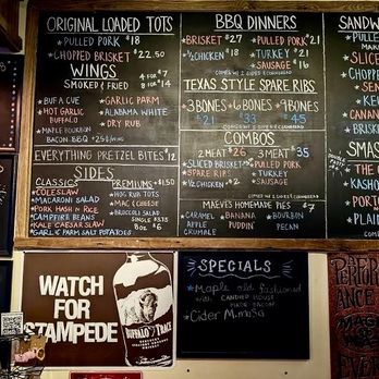Smokin Petes - Menu above the bar - Food Trucks Near Me - Geneva, New York