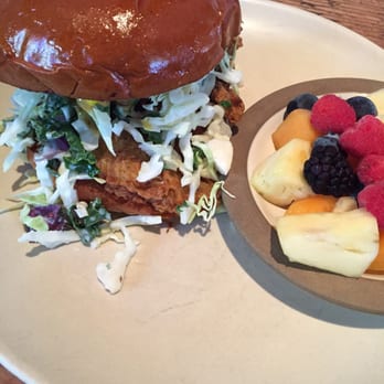 Finch & Fork - Buttermilk fried chicken sandwich ($16) - New American Near Me - Santa Barbara, California Finch & Fork - Buttermilk fried chicken sandwich ($16) - New American Near Me - Santa Barbara, California