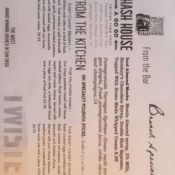 Hash House A Go Go - Menu - Breakfast & Brunch Near Me - San Diego, California