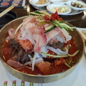 K Tang - The cold noodle dish... And if you look closely, you could see the crushed ice. - Korean Near Me - Houston, Texas K Tang - The cold noodle dish... And if you look closely, you could see the crushed ice. - Korean Near Me - Houston, Texas