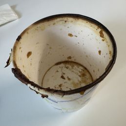 Charred cup.