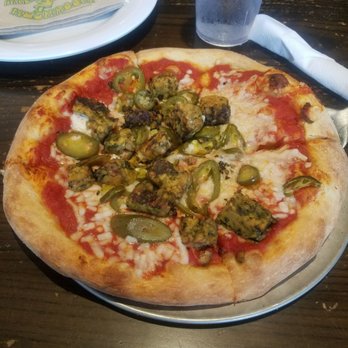 Mellow Mushroom Pooler - Personal 10" with vegan cheese, red sauce, jalapeños, and pesto tempeh - Pizza Near Me - Pooler, Georgia