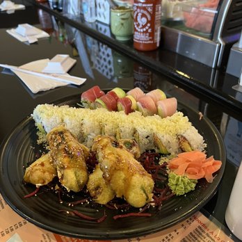 Sushi Cortaro - Cortaro roll, spicy crunchy tuna roll, and fried jalapeños. - Sushi Bars Near Me - Tucson, Arizona Sushi Cortaro - Cortaro roll, spicy crunchy tuna roll, and fried jalapeños. - Sushi Bars Near Me - Tucson, Arizona
