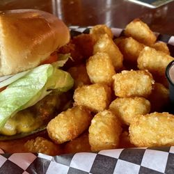 Savage Moose Sports Pub - $14 HH Cheeseburger with tots & ranch