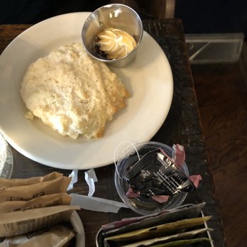 Bittersweet Kitchen - Biscuit with honey butter.  Very good - Breakfast & Brunch Near Me - Media, Pennsylvania