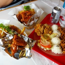 Yum yum chicken, shallot chicken, and bbq pork. Yum yum chicken, shallot chicken, and bbq pork.