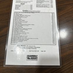 Farmers Market - Menu