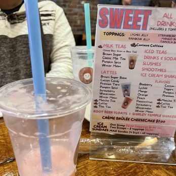 Mad For Chicken Plainview - I got the watermelon slushee with bobas and rainbow jelly. I really enjoyed it. Bobas a little undercooked though. - Coffee & Tea Near Me - Plainview, New York