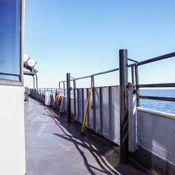 SS Badger - When this was the auto deck, up to 15 cars were loaded through this gate. - Boat Charters Near Me - Manitowoc, Wisconsin