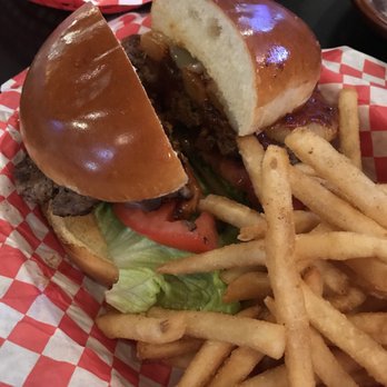 So Long Saloon - Aloha burger with fries. So good!! - Bars Near Me - Manhattan, Kansas