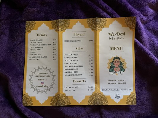 Menu photo 2 We Desi Deer Park, NY Menu photo 2 We Desi Deer Park, NY