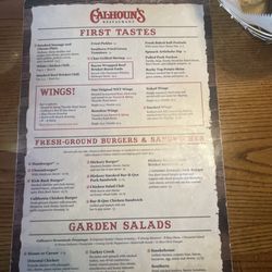 Calhoun's Banquets & Copper Cellar Catering - Page one of the menu