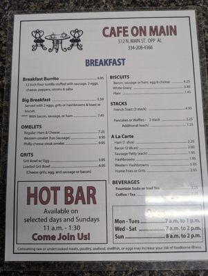 Menu photo 2 Cafe on Main Opp, AL