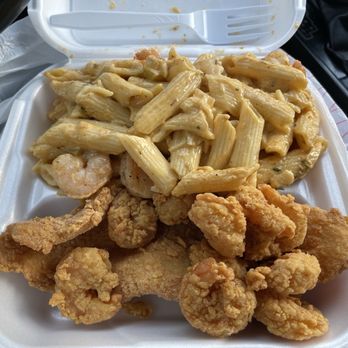 Lee's Seafood & Grille - Shrimp & fish with shrimp fettuccine - Seafood Near Me - Kenner, Louisiana Lee's Seafood & Grille - Shrimp & fish with shrimp fettuccine - Seafood Near Me - Kenner, Louisiana