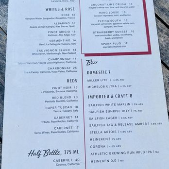 Topside at the Beacon - Drink page of menu - Cocktail Bars Near Me - Jupiter, Florida