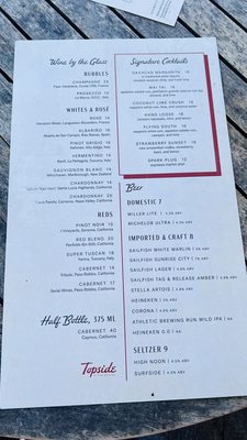 Menu photo 1 Topside at the Beacon Jupiter, FL