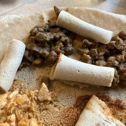 Tana Ethiopian Cuisine - Meat Sampler-- top right was my favorite