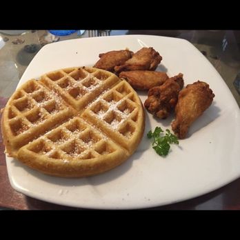 Baccailis Cafe - Chicken and Waffles plate - American Near Me - Katy, Texas Baccailis Cafe - Chicken and Waffles plate - American Near Me - Katy, Texas