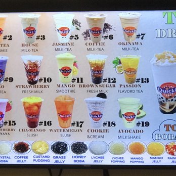 Quickly Boba - Drink Menu - Bubble Tea Near Me - Van Nuys, California