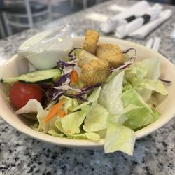 Tony's Family Restaurant - Old school salad with ranch dressing on the side.