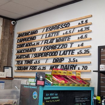 Ride Hub Cafe - menus on the wall - Cafes Near Me - Squamish, British Columbia