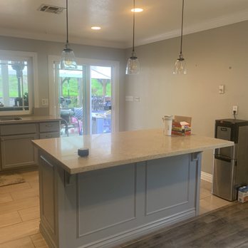 MasterWork - Before pic. Kitchen with my tiny island fit 3 people (we are family of 6) - General Contractors Near Me - Ontario, California