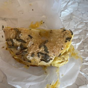 Bagel Joy - Rosemary' sea salt with eggs and cheese! - Breakfast & Brunch Near Me - Fairfax, Virginia