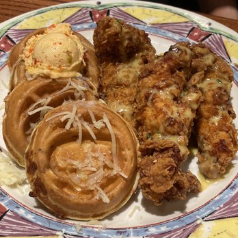 Miss Shirley's Cafe, Roland Park - Chicken 'n Cheddar Green Onion Waffles** - American Near Me - Baltimore, Maryland Miss Shirley's Cafe, Roland Park - Chicken 'n Cheddar Green Onion Waffles** - American Near Me - Baltimore, Maryland