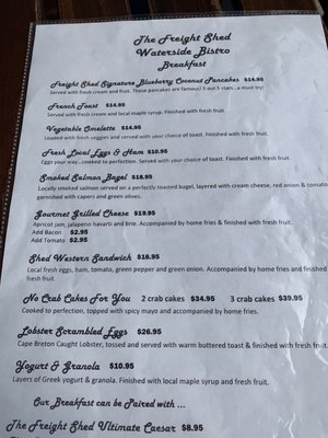 Menu photo 6 The Freight Shed Baddeck, NS