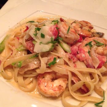 Veranda Restaurant & Cafe - Spicy shrimp with fettuccini at Veranda. - Mediterranean Near Me - Bayside, New York Veranda Restaurant & Cafe - Spicy shrimp with fettuccini at Veranda. - Mediterranean Near Me - Bayside, New York