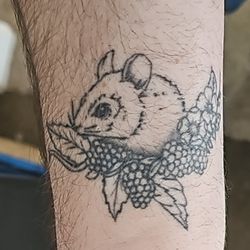 Fallen Angel Tattoos - Mouse with blackberries.