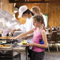 Palomar Christian Conference Center - Campers serve themselves lunch buffet-style