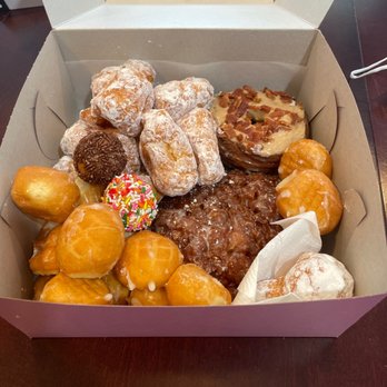 Rose - Custard filled donut hole, creme filled donut hole, apple frittata and maple bacon cronut - Donuts Near Me - Temple City, California
