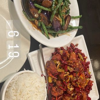 Spicy House - Spicy Fried pork cube with eggplant green beans. - Szechuan Near Me - San Diego, California Spicy House - Spicy Fried pork cube with eggplant green beans. - Szechuan Near Me - San Diego, California