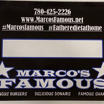 Marco's Famous - Eat Here Diet at Home - Burgers Near Me - Edmonton, Alberta Marco's Famous - Eat Here Diet at Home - Burgers Near Me - Edmonton, Alberta
