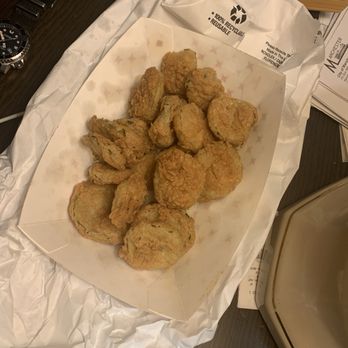 The Fishing chicken - Fried pickles. The actual portion was more than double this size. - Coffee & Tea Near Me - Waverly Hall, Georgia The Fishing chicken - Fried pickles. The actual portion was more than double this size. - Coffee & Tea Near Me - Waverly Hall, Georgia