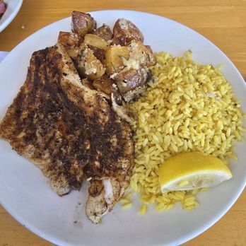 Bluesalt Fish Grill - Grilled catfish w rice pilaf and roasted potatoes - Seafood Near Me - Redondo Beach, California