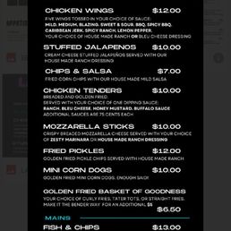 Late night menu