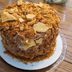 Claire's Crunch Cake - Unboxed strawberry crunch cake :)