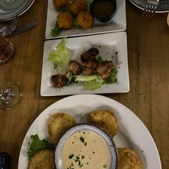 Ivy on the Square - Fried tomatoes, bacon wrapped dates, pimento cheese balls - Southern Near Me - Ocala, Florida
