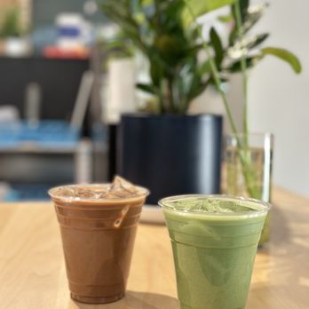 Cora Coffee - Iced oatmilk mocha and an iced oatmilk matcha - Coffee & Tea Near Me - Sacramento, California Cora Coffee - Iced oatmilk mocha and an iced oatmilk matcha - Coffee & Tea Near Me - Sacramento, California