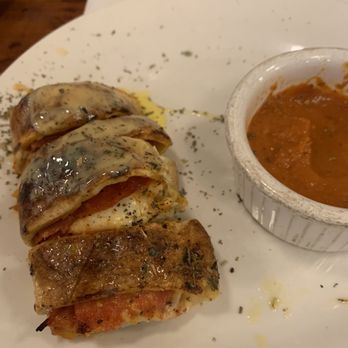 J Marie's - pepperoni roll with cold sauce - New American Near Me - Wapakoneta, Ohio