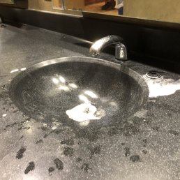 Five outta Seven sinks are broken. Five outta Seven sinks are broken.