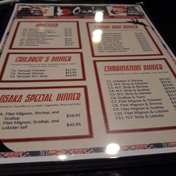 Osaka Steak House - Menu - Japanese Near Me - Saint Clairsville, Ohio Osaka Steak House - Menu - Japanese Near Me - Saint Clairsville, Ohio