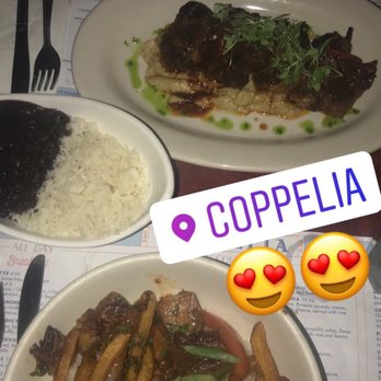Coppelia - Lomo Saltado "Peruvian Stir-fry" and Rabo Encendido "Braised Oxtail" In tomato red wine sauce - Cuban Near Me - New York, New York