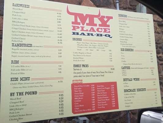 Menu photo 2 My Place Bar-B-Q Muskogee, OK Menu photo 2 My Place Bar-B-Q Muskogee, OK