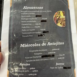 Las Cabañas - Menu
